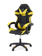 Кресло компьютерное игровое «Клик Мебель», на колёсиках, экокожа, цвет чёрный/жёлтый - Фото 5