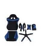 Кресло компьютерное игровое «Клик Мебель», на колёсиках, экокожа, цвет чёрный/синий - Фото 21