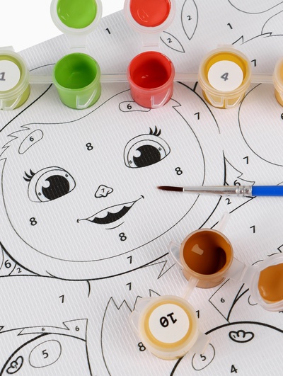 Картина по номерам с подрамником «Чебурашка и апельсины», 20×30 см