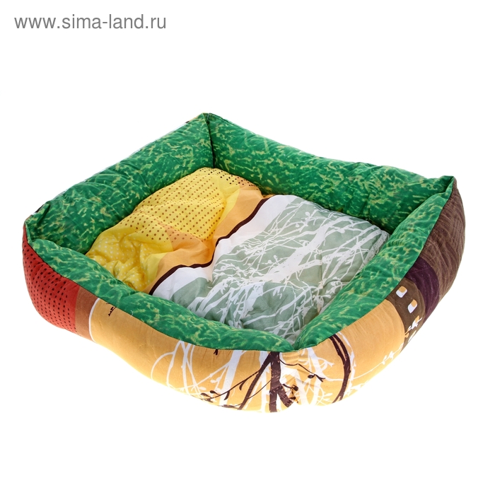 Лежанка прямоугольная с бортиком "Абстракция", 45х50 см - Фото 1