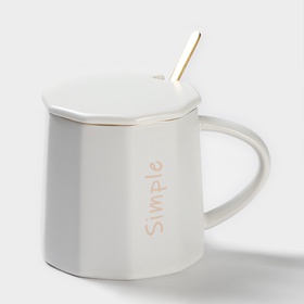 {{photo.Alt || photo.Description || 'УЦЕНКА Кружка с ложкой Simple 350 мл, 12.5×9×9 см, нет крышки, белая'}}