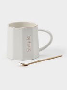 УЦЕНКА Кружка с ложкой Simple 350 мл, 12.5×9×9 см, нет крышки, белая 10936942