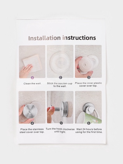 Набор крючков металлических на вакуумной присоске Stölz, 2 шт., хром