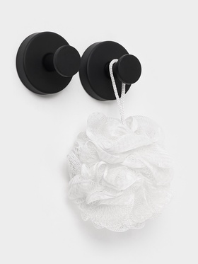 Набор крючков металлических на вакуумной присоске Stölz, 2 шт., чёрный