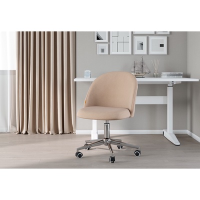 Кресло офисное для руководителя Chairman Home – 118, без подлокотников, на колёсиках, ткань Т – 6, цвет бежевый