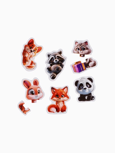 Макси-пазлы Крошка Я «Зимние истории», новогодний набор игрушек, 6 шт., 12 деталей, для ванны