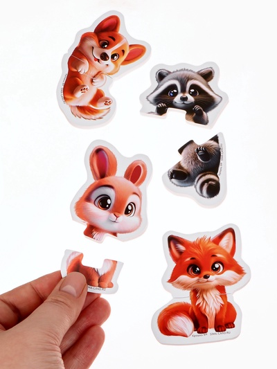 Макси-пазлы Крошка Я «Зимние истории», новогодний набор игрушек, 6 шт., 12 деталей, для ванны