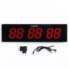 УЦЕНКА Часы электронные настенные «Соломон», 49×13×3 см, цифра 7.5×4.3 см, красная индикация 9 10937415