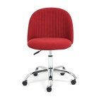 Кресло офисное для работы MELODY, на колёсиках, флок, цвет бордовый 10 - Фото 5