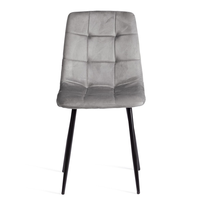 Стул обеденный CHILLY, велюр/металл, цвет dark grey (тёмно – серый)/чёрный - Фото 1