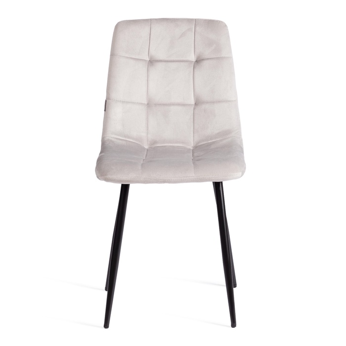 Стул обеденный CHILLY, велюр/металл, цвет light grey (светло – серый)/чёрный - Фото 1