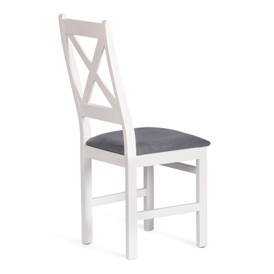 Стул для кухни CROSSMAN, многослойный березовый шпон/велюр, white/тёмно - серый