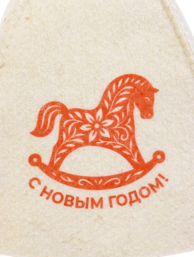 Шапка для бани и сауны «С Новым Годом!», полиэфир, шерсть, «Добропаровъ»