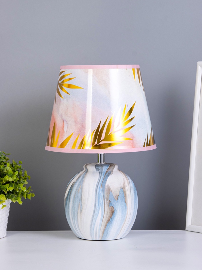 Настольная лампа «Кристел» Е27 40 Вт бело-голубой RISALUX