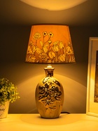 Лампа настольная керамика «Цветы-лиана» бронза, стразы Е14 40 Вт RISALUX - фото 809248187