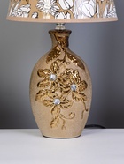 Лампа настольная керамика «Цветы-лиана» бронза, стразы Е14 40 Вт RISALUX - фото 809248189