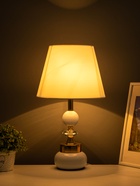 Лампа настольная «Лилу» 1×40 Вт Е27 белый/золото RISALUX - фото 809248391