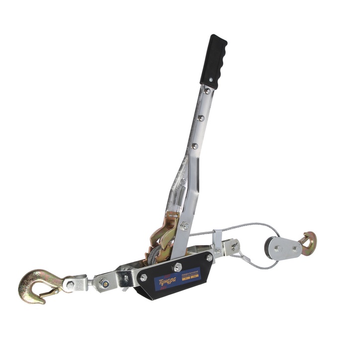 УЦЕНКА Лебедка рычажная ТУНДРА, двойное храповое колесо, тяга 4 т (подъем 1.6 т), трос 3 метра 10027 - Фото 1