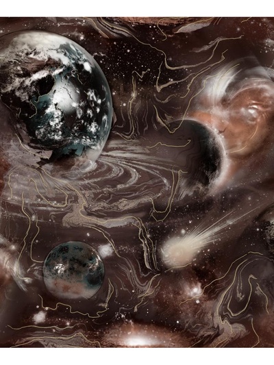 Обои моющиеся «В251-02», на бумажной основе, 10.05×0.53 м, цвет коричневый