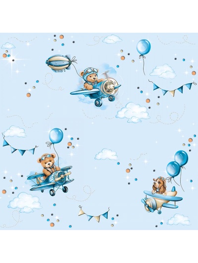 Обои бумажные «Ф855-01», на бумажной основе, 10.05×0.53 м, цвет голубой