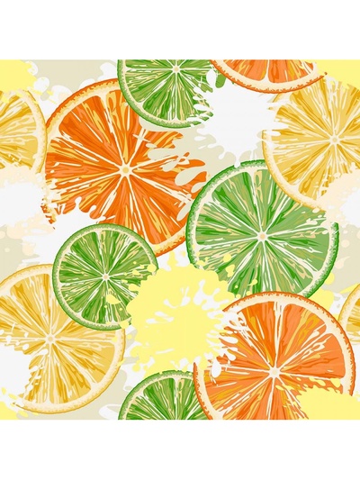 Обои бумажные «Ф877-02», на бумажной основе, моющиеся, 10.05×0.53 м, цвет жёлтый/зелёный/оранжевый