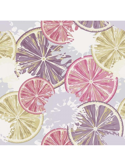 Обои бумажные «Ф877-03», на бумажной основе, моющиеся, 10.05×0.53 м, цвет фиолетовый/розовый/жёлтый