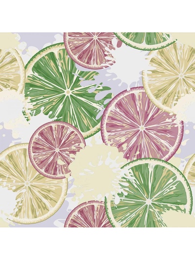 Обои бумажные «Ф877-04», на бумажной основе, моющиеся, 10.05×0.53 м, цвет розовый/жёлтый/зелёный