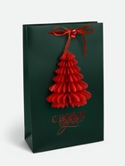 Пакет подарочный «Новый год», тиснение, с бумажной объёмной ёлкой, 18×23×11 см - фото 58047476