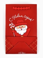 Пакет подарочный «С Новым годом», с ёлочной игрушкой и шильдиком, Дед Мороз, 18×23×11 см 10878728