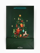 Пакет подарочный новогодний «С Новым годом 2026», с бубенцами и коробкой-конфетой, 25.5×9×30 см - фото 58047534