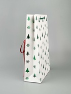 Пакет подарочный «Новогодний сюрприз», тиснение, с шишками и бахромой, 25.5×9×30 см - фото 58047545