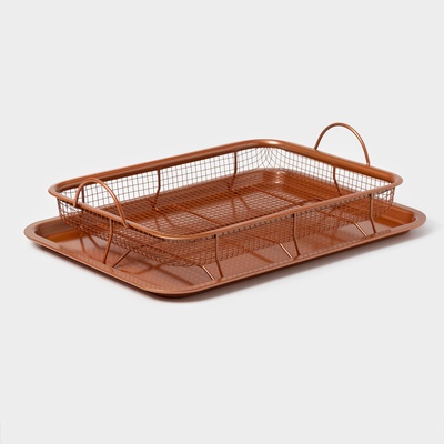 УЦЕНКА Противень с а/п покрытием с решеткой 35×25 см «Прима.Гриль»