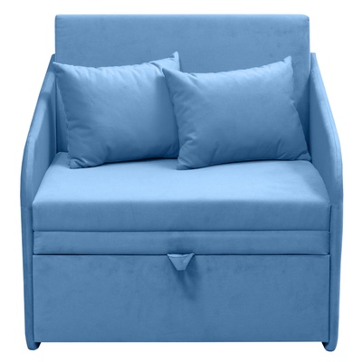 Диван – кровать «Малыш», 800×800(1800) мм, велютто 47, цвет голубой