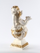 Фигура гипс «Ангел на шаре», 50×20×25 см, белый с золотом 10905241