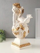 Фигура гипс «Ангел на шаре», 50×20×25 см, белый с золотом - фото 809719145