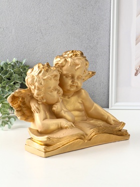 Фигура гипс «Два ангела с книгой», 23×28×19 см, слоновая кость