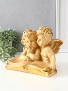 Фигура гипс «Два ангела с книгой», 23×28×19 см, слоновая кость - фото 58048028