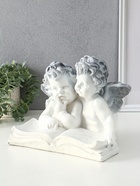Фигура гипс «Два ангела с книгой», 23×28×19 см, антик 10905243
