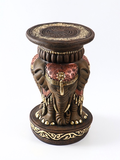 Колонна декоративная «Три слона», 41×27×27 см, под бронзу