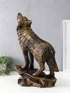 Фигура полистоун «Волк на скале», 50×37×22 см, под бронзу - Фото 3