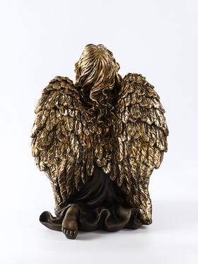 Фигура полистоун «Ангел на колене», 52×36×36 см, под бронзу