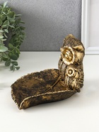 Подставка для мелочей «Совушки», полистоун, 15×22×12 см, под золото - Фото 5