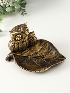 Подставка для мелочей «Совушки», полистоун, 15×22×12 см, под золото - Фото 6
