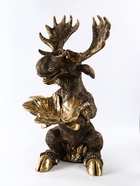Фигура напольная с подставкой для мелочей «Скульптура: Лось», 86×46×52 см, под бронзу - фото 58048097