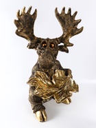 Фигура напольная с подставкой для мелочей «Скульптура: Лось», 86×46×52 см, под бронзу 10905264