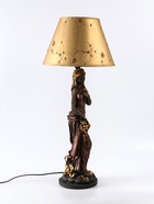 Лампа настольная декоративная с абажуром «Девушка с виноградом», 71×30×30 см, под бронзу - Фото 3