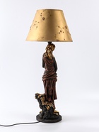 Лампа настольная декоративная с абажуром «Девушка с виноградом», 71×30×30 см, под бронзу - Фото 4