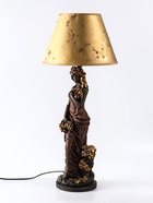 Лампа настольная декоративная с абажуром «Девушка с виноградом», 71×30×30 см, под бронзу - Фото 5