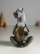 Копилка для денег «Лошадь с подковой», гипс, 15×15×25 см, серый 10924782