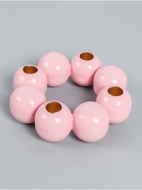 УЦЕНКА Подсвечник на 4 свечи «Бусы», с 8 сферами, 19×19×5.5 см, розовый 10938617